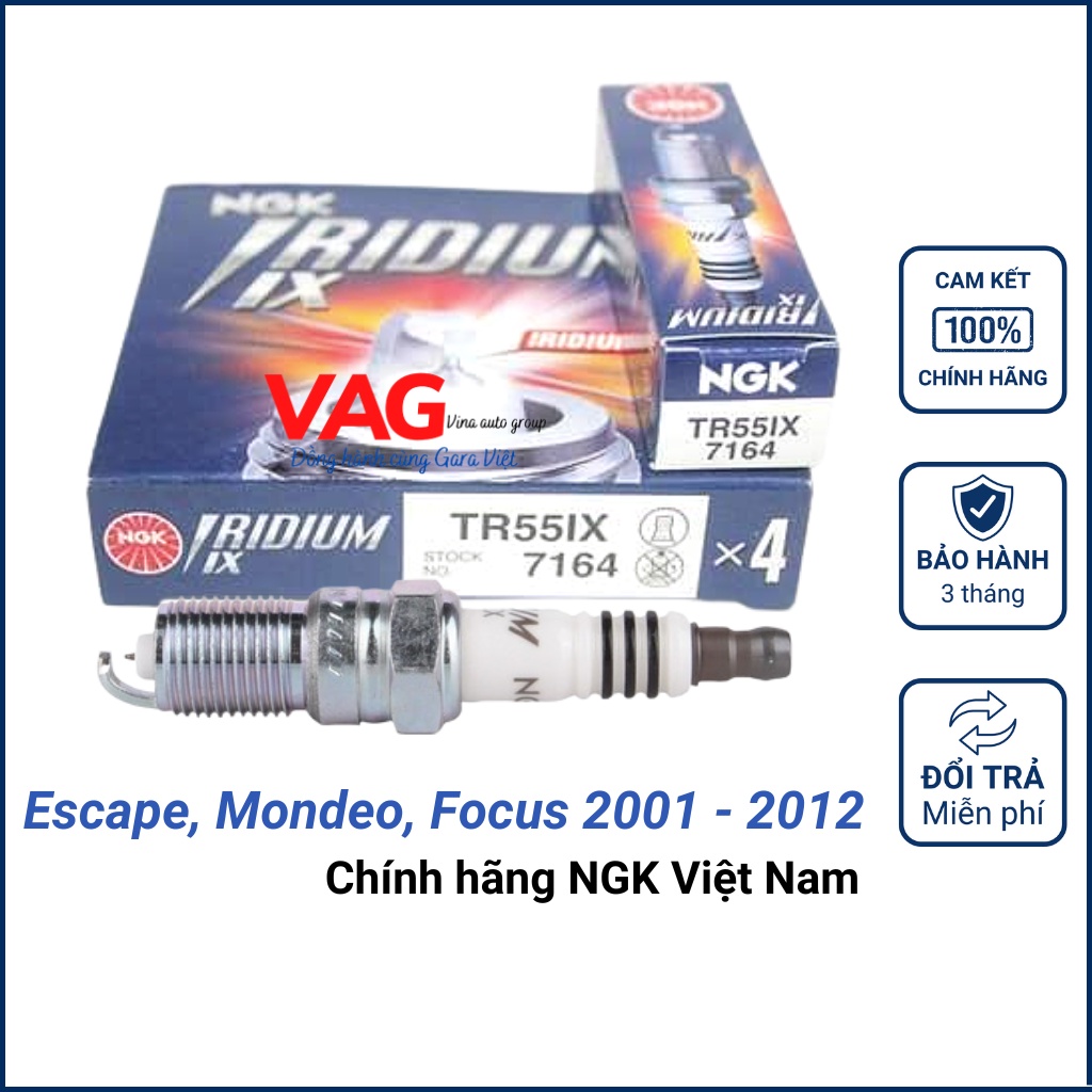 [ของแท้] หัวเทียน NGK IRIDIUM IX สําหรับ Ford Mondeo, Focus, Escape,... หมุดคลัตช์สั้น TR55IX
