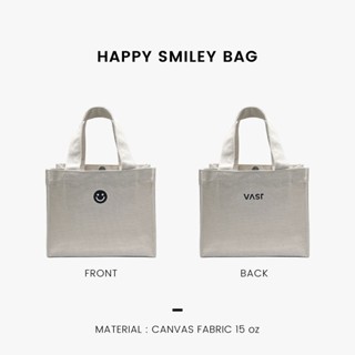 กระเป๋าผ้าแคนวาส VAST HAPPY SMILEY BAG (สีผ้าดิบ)