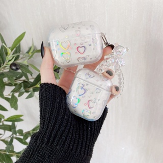 Mango เคสใส ลายหัวใจ สีสันสดใส สําหรับ AirPods 1 2 3 Pro Gen 2 3 2nd 3rd