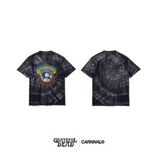 เสื้อยืด CARNIVAL® x Grateful Dead  ROSE &amp; SKULL TIE-DYE SHIRT– BLACK