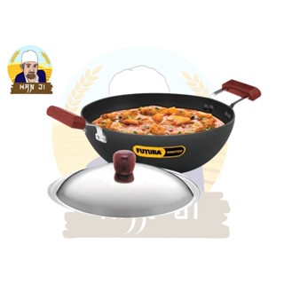 Futura Nonstick Deep Karahi (Deep-Fry Pan) 3.5L Induction+Gas with lid กระทะสำหรับทอด ใช่ได้กับเตาแม่เหล็กและเตาแก๊ส