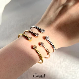 Orachat | Amber 14k bangle. (กำไลตัวเรือนสแตนเลส)