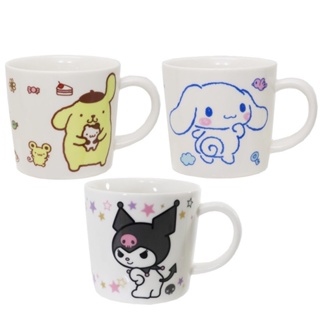 แก้วพอร์ซเลน แก้วมัค ลาย Sanrio สุดฮิต Cinnamon rol , PomPom purin , Kuromi สินค้านำเข้า Made in Japan