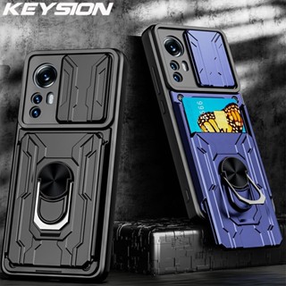 Keysion เคสโทรศัพท์มือถือ กันกระแทก พร้อมช่องใส่บัตร สําหรับ Xiaomi 12 12X 12 Pro 12 Lite 12S Pro