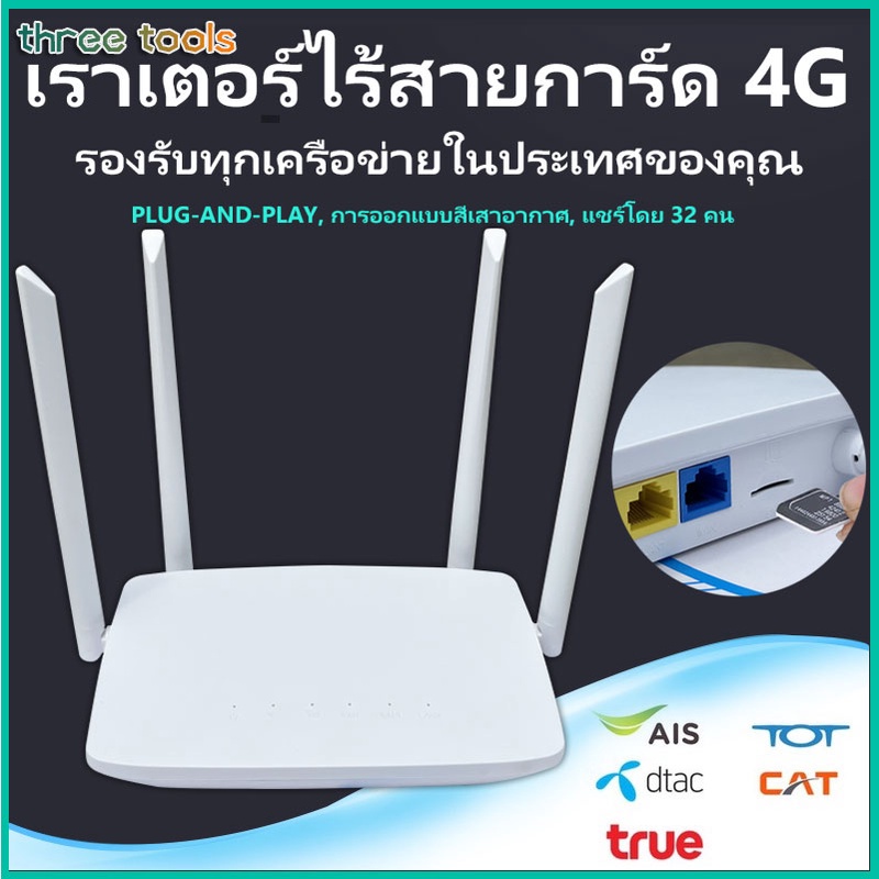เราเตอร์ใส่ซิม 4G LTE Wireless Router 300Mbps ตัวปล่อยสัญญาณ WiFi แรง