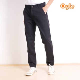 กางเกงขายาวชิโน่ ผ้านิ่ม!!!!ยืด!!! ฟอกนุ่ม Slim-fit สีดำ(สีไม่ตก) Ogle 8122015