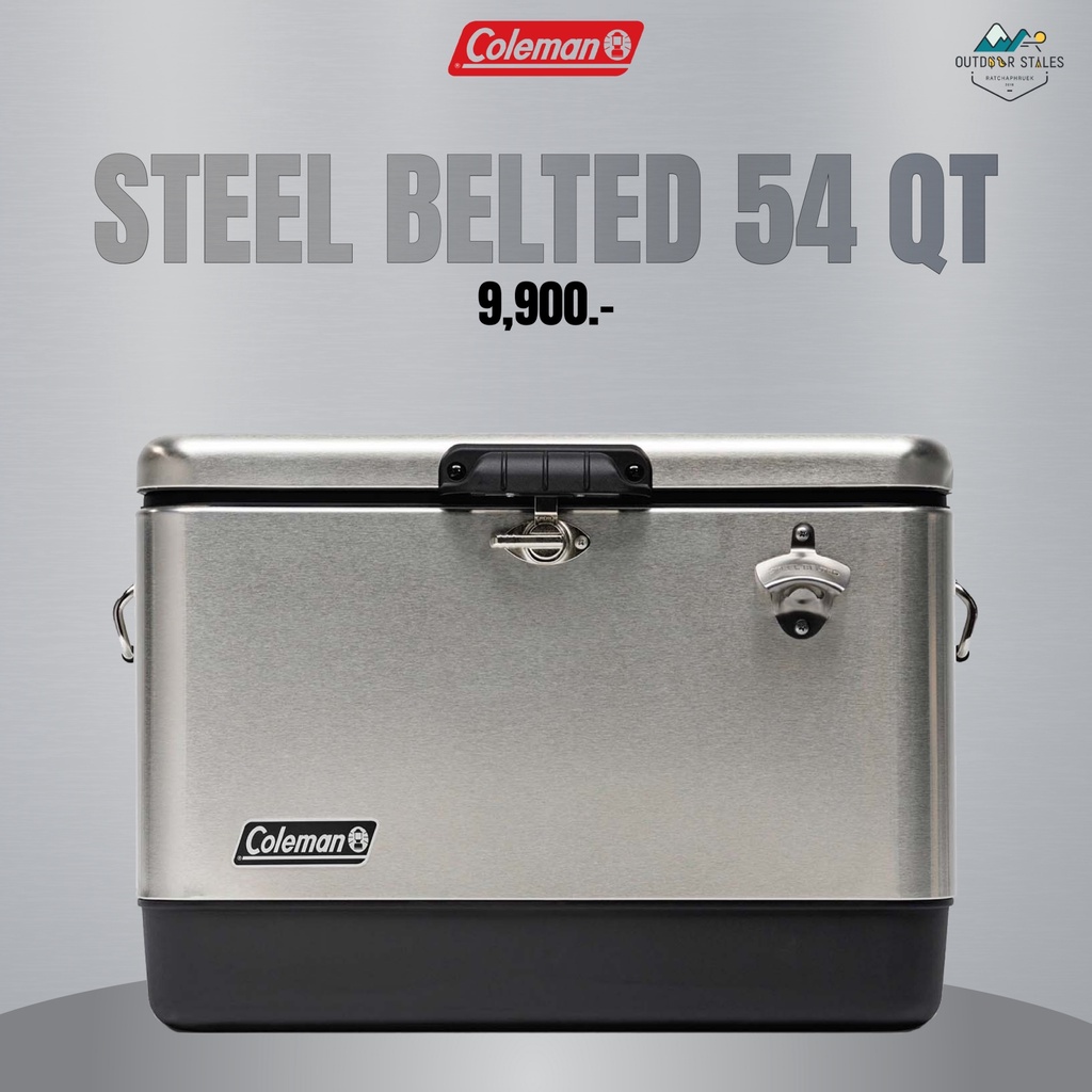 Coleman JP 54 QT Steel Belted Cooler Silver/Black