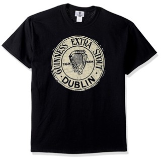 เสื้อยืดแขนสั้น คอกลม ทรงหลวม พิมพ์ลาย Guinness Extra Stout Dublin Trade Mark Series คุณภาพสูง พลัสไซซ์ แฟชั่นสําหรับผู้ชาย