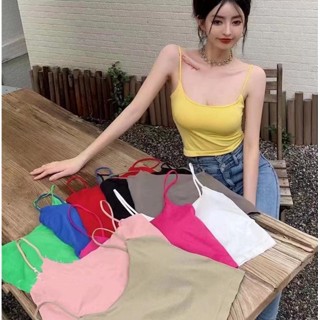 ✨New รุ่น2326✨ สายเดี่ยวสีพื้น เสื้อสายเดี่ยววินเทจ  สายเดี่ยวแฟชั่น  เสื้อกล้าม ผ้านิ่มใส่สบาย