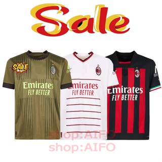 เสื้อกีฬาแขนสั้น ลายทีมชาติฟุตบอล AC Milan Jersey 22 23 ชุดเหย้า คุณภาพสูง สําหรับผู้ชาย