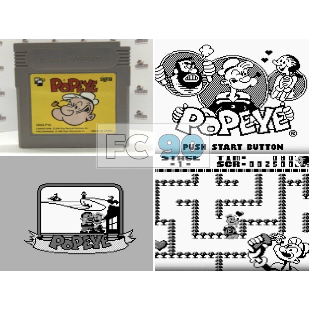 ตลับเกมป๊อบอาย Popeye [GB] ตลับแท้ญี่ปุ่นมือสอง ไม่มีกล่อง สำหรับนักสะสมเกมเก่ายุค90 เกมบอย