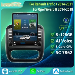 2din Android 10.0 Car Radio For Renault Trafic 3 2014-2021 Opel Vivaro B 2014-2018 Multimedia Video Player carPlay HU He