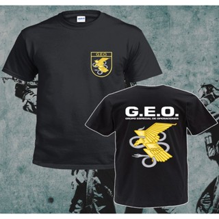 ใหม่แรงบันดาลใจสเปนแห่งชาติตํารวจกองกําลังพิเศษ Geo Espana Policia Tees กีฬาเสื้อยืดผู้ชาย fPC