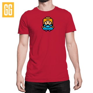 Tee เสื้อคู่ เสื้อวินเทจชาย - เสื้อผ้า GG Retro Pixel ควีน Tshirt ผ้าฝ้ายทีพิมพ์เสื้อยืดเสื้อยืด