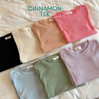 CHUUCHOP_พร้อมส่ง(C7139) 🧸🍒 CINNAMON SUGAR tee เสื้อยืดแขนสั้นสีพื้ มี8สี