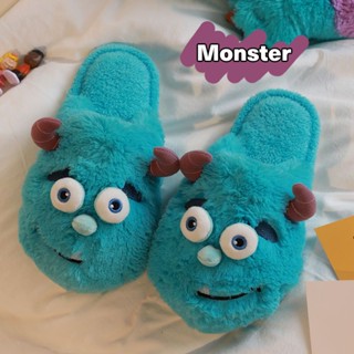 รองเท้าสลิปเปอร์ รองเท้าใส่ในบ้าน ผ้ากำมะหยี่ กันหนาว ใส่สบา…