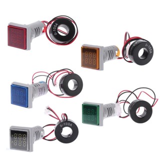 ☬◑Bonjour Square LED Digital Dual Display Voltmeter &amp; Ammeter Voltage Gauge Current Meter AC 60-500V 0-100A