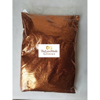 กากเพชร สีทองแดง , กากเพชรสีส้ม (แวววาวธรรมดาไม่ท้อนแสงรุ้ง) Glitter เบอร์เกล็ด 40 เกรดA  / 0.5 กก.