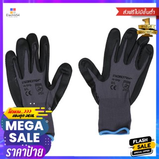 ถุงมือถักเคลือบไมโครโฟมไนไตร MICROTEX สีดำ/สีเทาNYLON KATO DOTTED GLOVES MICROTEX BLACK/GRAY