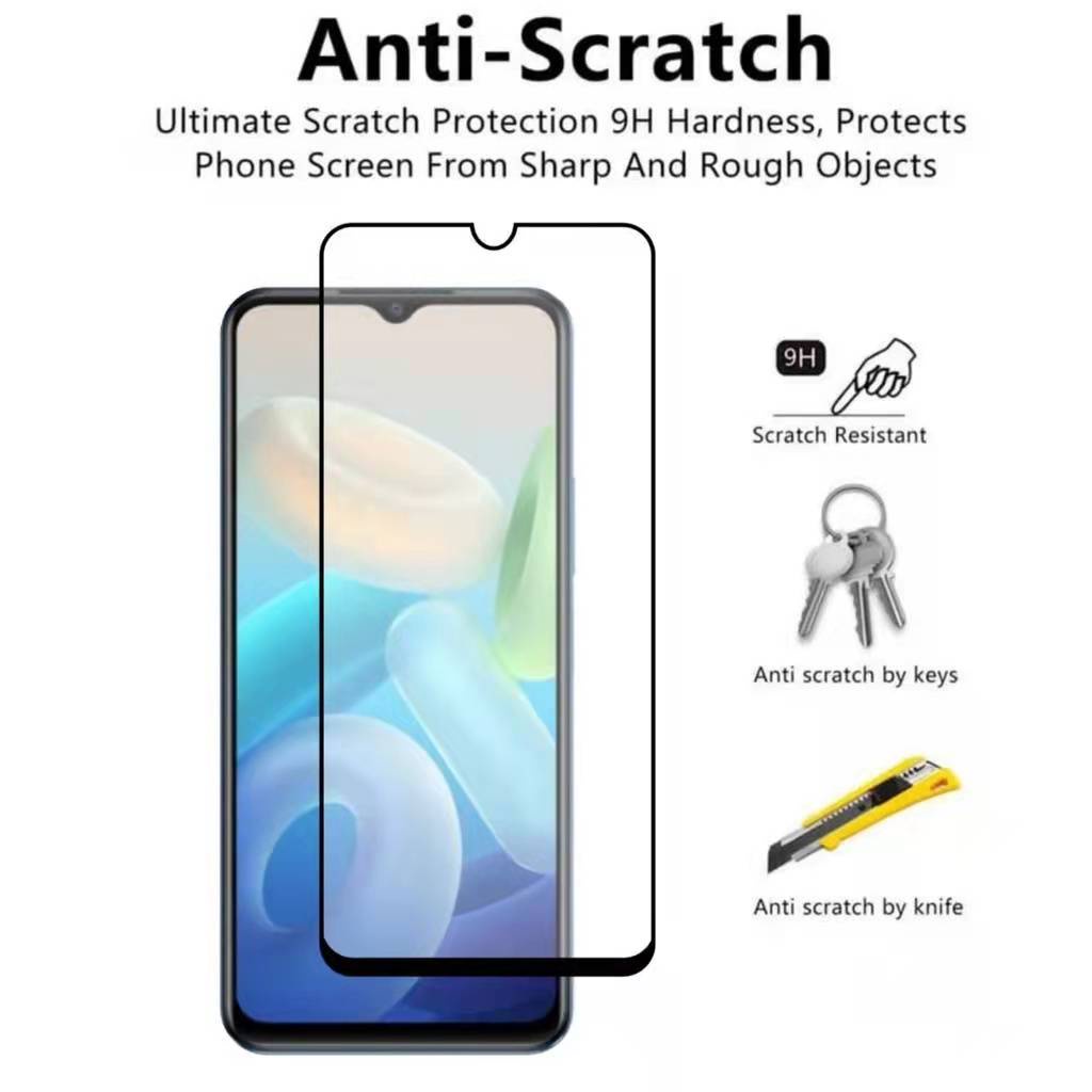 ส่งจากไทย ฟิล์มกระจกเต็มจอ Vivo V25 5G/Y01A/Y30 5G/Y02S/Y77/T1/T1X/Y76 5G/Y75 5G/Y01/V23 5G/T1 5G/T1