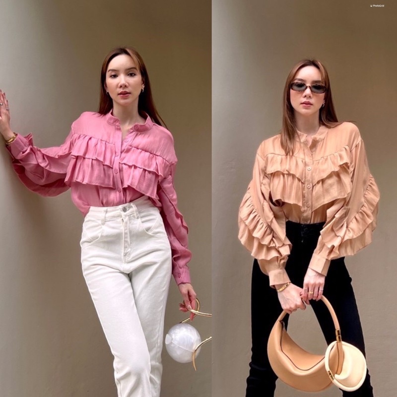 Kourtney swirly shirt 🔥 ป้าย PROMTHONG 💯💯