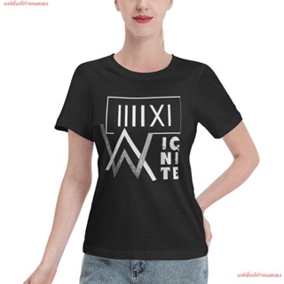 แฟชั่นที่กำหนดเอง เสื้อเชิ้ตหญิง DJ Disc Jockey ดีเจ ดนตรี Alan Walker Ignite Classic Classic T-Shirt Tee Womens Basic