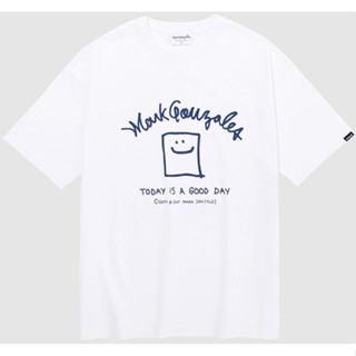 เสือยืดผู้ชาย เสื้อวินเทจชาย [MARK GONZALES] เสื้อยืดแขนสั้น Shmoo Archlogo Loose Fit เสื้อโอเวอร์ไซ