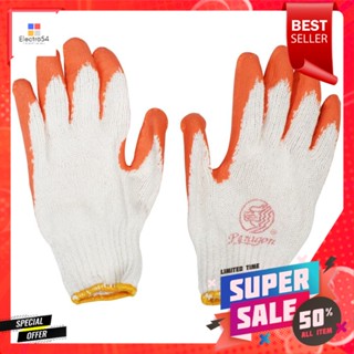 ถุงมือถักเคลือบยางธรรมชาติ กันลื่น PARAGON สีส้มCOATED LATEX GLOVES PARAGON ORANGE