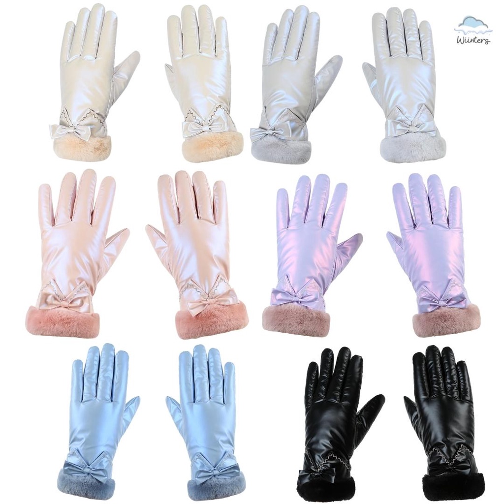 [ Georgina Gloves ] ถุงมือ กันหนาว ถุงมือกันหิมะ ขนนุ่ม ทัชสกรีนได้