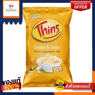 (แพ็ค6)Thins Cheese &amp; Onion Potato Chips 45g/ทินส์ชีส &amp; มันฝรั่งทอดหัวหอม 45g(Pack 6)Thins Cheese &amp; Onion Potato Chips 4