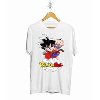 Tee เสือยืดผู้ชาย ◕Dragon Ball Goku Black And White Clouds Distro T-Shirt For Men And Women เสื้อขาว