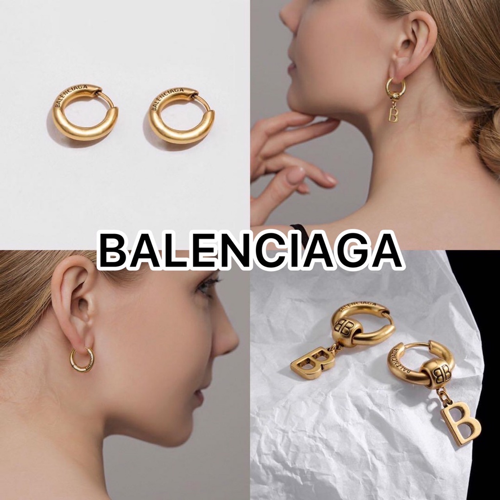 บาเลน Earring ใส่ได้ 2 แบบ ห่วง และ ห้อยตัวอักษร ดีไซน์เอกลักษณ์ของแบรนด์นี้