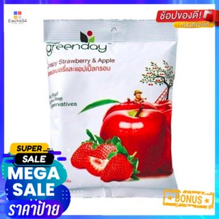 Greenday Crispy Apple &amp; Strawberry 25g Greenday แอปเปิ้ลกรอบและสตรอเบอร์รี่ 25g