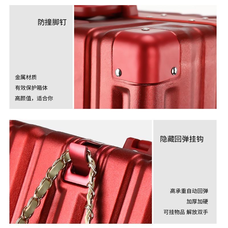 A.t.a กระเป๋าเดินทาง กรอบอลูมิเนียม ใส่รหัสผ่าน สีแดง แบบสากล สําหรับงานแต่งงาน