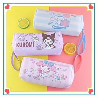 กระเป๋าเครื่องเขียน กระเป๋าดินสอ หนัง PU ลายการ์ตูน Sanrio Kuromi Melody แบบชั้นเดียว