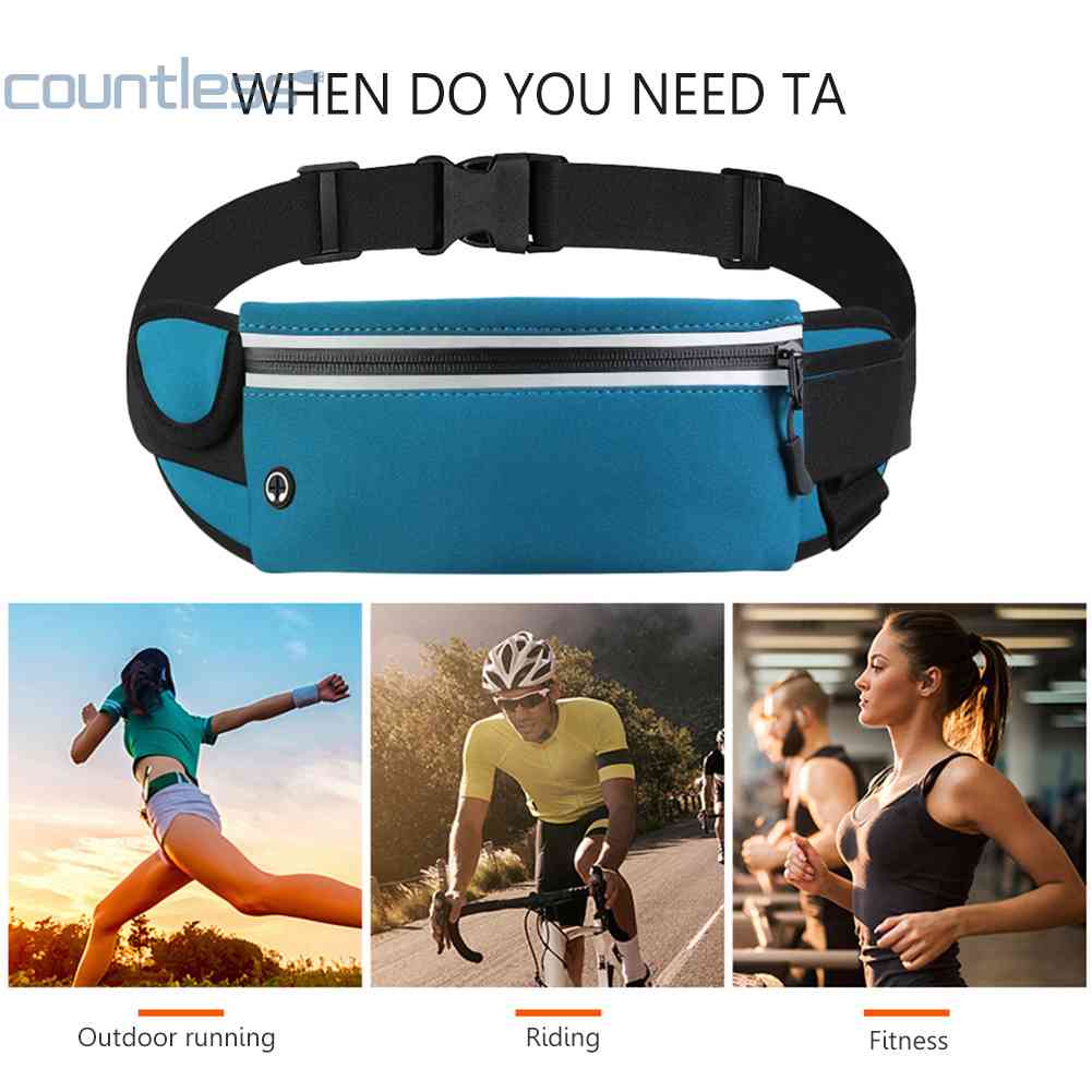 Invisible Water Bottle Belt Bag Reflective Waterproof Sports Fitness Waist Bags [countless.th]