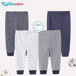 Kiddiezoom ใหม่ ทารกแรกเกิด เสื้อผ้า เวอร์ชั่นเกาหลี กางเกงนอน ผ้าฝ้ายแท้ 4 ชิ้น/ชุด น้ำเงิน สีขาว ลายทาง+ สีขาว น้ำเงิน ลายทาง+ ดาว+ น้ำเงิน กางเกงขายาว กางเกง เด็กผู้ชาย สาว รายวัน ที่รัก