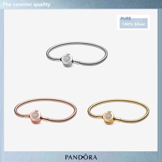 Pandora สร้อยข้อมือโซ่งู มงกุฎ สีเงิน ของขวัญคริสต์มาส สําหรับเด็กผู้หญิง s928