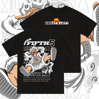 2022 แฟชั่นคลาสสิกเสื้อยืดผ้าฝ้ายพิมพ์ลายเสื้อยืด Gear 5 Luffy One Piece S-5XL