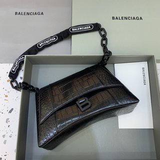 [ทักแชทก่อนสั่งซื้อ] Balenciag New Delivery Downtown Chain ขนาดใหญ่ สีดำจระเข้สีดำ ขนาด 29-9.5-17cm