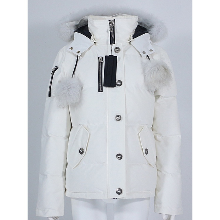 มั่นใจได้ว่าจะซื้อ2022 Winter Jacket Women Bomber 90% White Duck Down Waterproof Coat Real Natural Fox Fur Collar Hooded #2