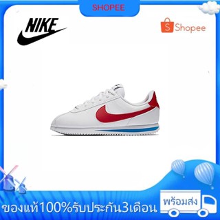 🚚สปอตสินค้า🚚 Nike Cortez Forrest Gump รองเท้าผ้าใบแฟชั่นผู้ชายและผู้หญิงสีขาวและสีแดง