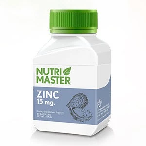 NUTRI MASTER ZINC Nutrimaster 15mg 30 Capsules ทานง่าย วันละ 1 ครั้ง