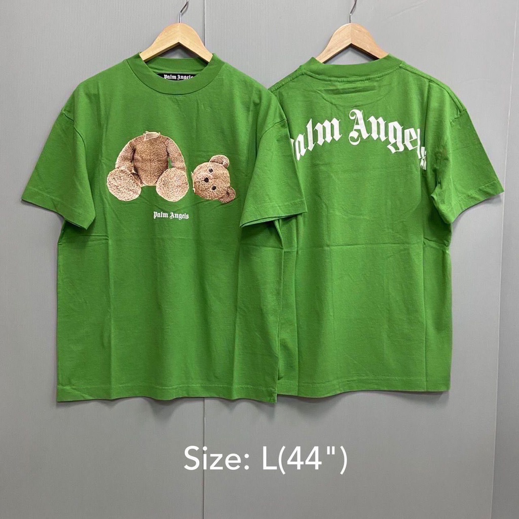 🔆สอบถามStockก่อนกดสั่ง Palm Angels t-shirt สีเขียว เสื้อ tee bear headless เสื้อยืด หมี หัวขาด ปาล์ม แองเจิง ของแท้