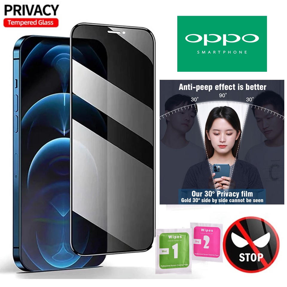 (HD PRIVACY TEMPERED GLASS) OPPO A15 A16 A3S A5S A31 A53 A54 A57 A74 A77 A93 A95 A96 A76 F5 F7 F9 RE