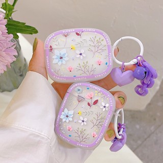 เคสหูฟัง กันกระแทก ลายดอกเดซี่ พร้อมพวงกุญแจ สําหรับ Apple AirPods 2 Pro AirPod 3 2 Pro