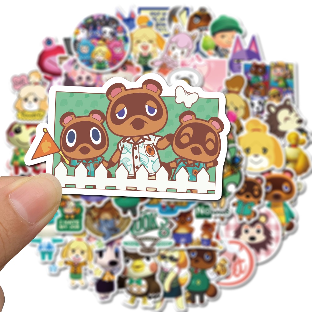 พร้อมส่ง 50แผ่น Animal Crossing พีวีซี กันน้ำ Sticker สติกเกอร์กันน้ำ game Japan Nintendo Switch