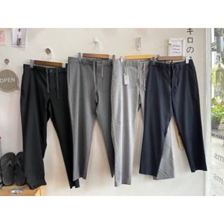 Uniqlo MEN กางเกง angle pant ผ้าคอตตอน ขา 5 ส่วน มีเชือกด้านใน เช็คสีและไซส์ทางแชทก่อนกดสั่งซื้อ