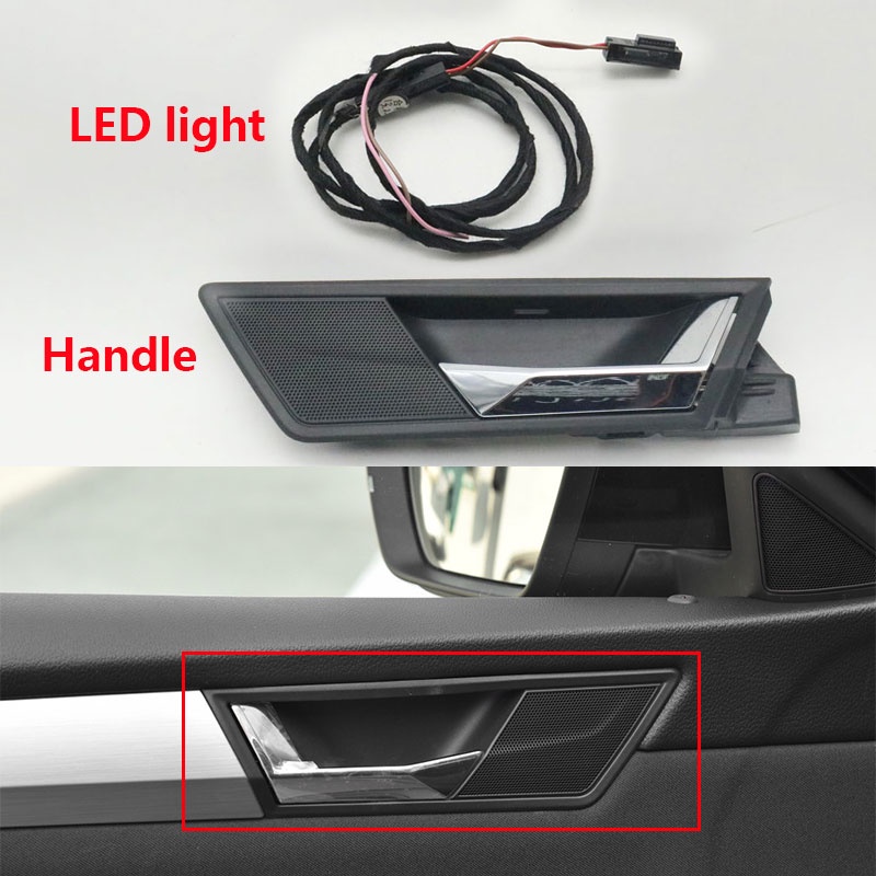 For Skoda Superb 2016 2017 2018 2019 Car Front Rear Left Right Side Interior Inside Door Handle &amp; LED Ambient Light