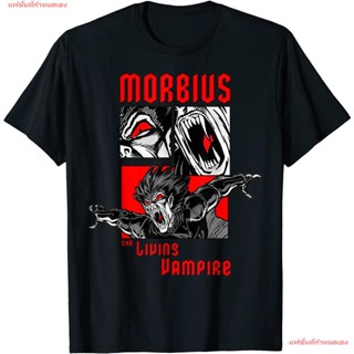 Marvel Morbius The Living Vampire Panels T-Shirt เสื้อยืดแขนสั้น overside เสื้อยืดผู้หญิง เสื้อยืดผู้ชาย เสื้อยืดพิมพ์ลา